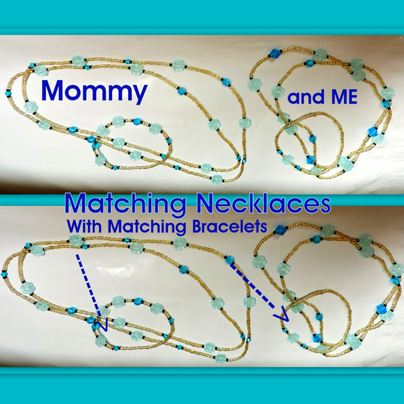 2 NECKLACES Mommy and Me .. 2 Matching Necklaces w/ Bracelets - Picture 9 of 11